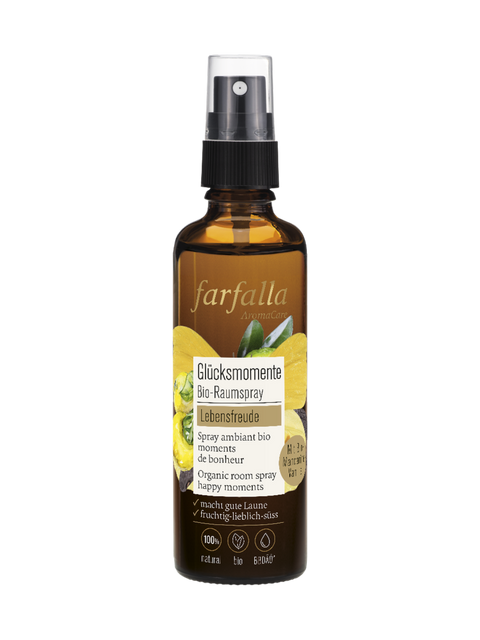 Lebensfreude, Vanille-Mandarine, Glücksmomente Bio-Raumspray 75 ml